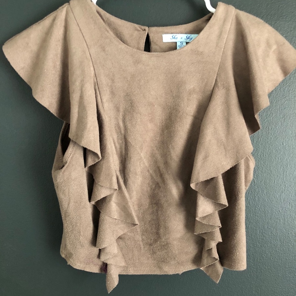 Suede top from She+Sky